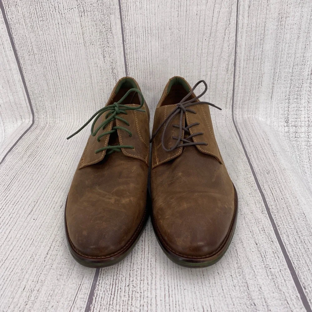 Johnston & Murphy Bostonian Oxford Shoes Mens 13 Brown Distressed Leather Brogue